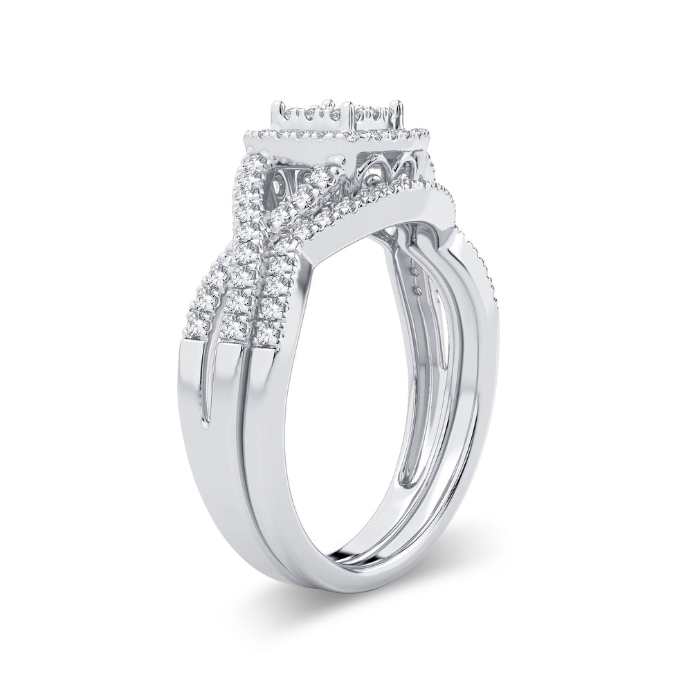 Brilliant 14k White Gold 0.50ct Lab Diamond Bridal Ring