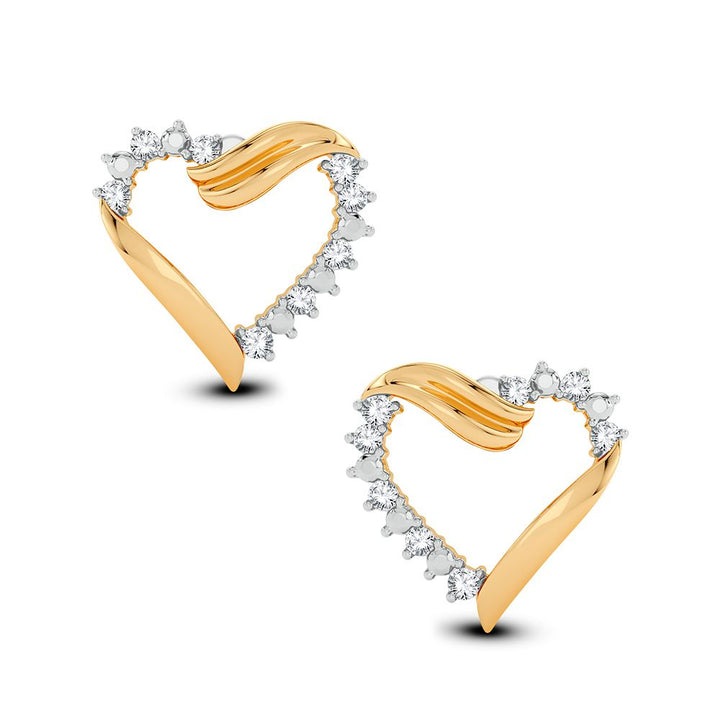 10k Yellow Gold Lab Diamond Stud Earrings for Women