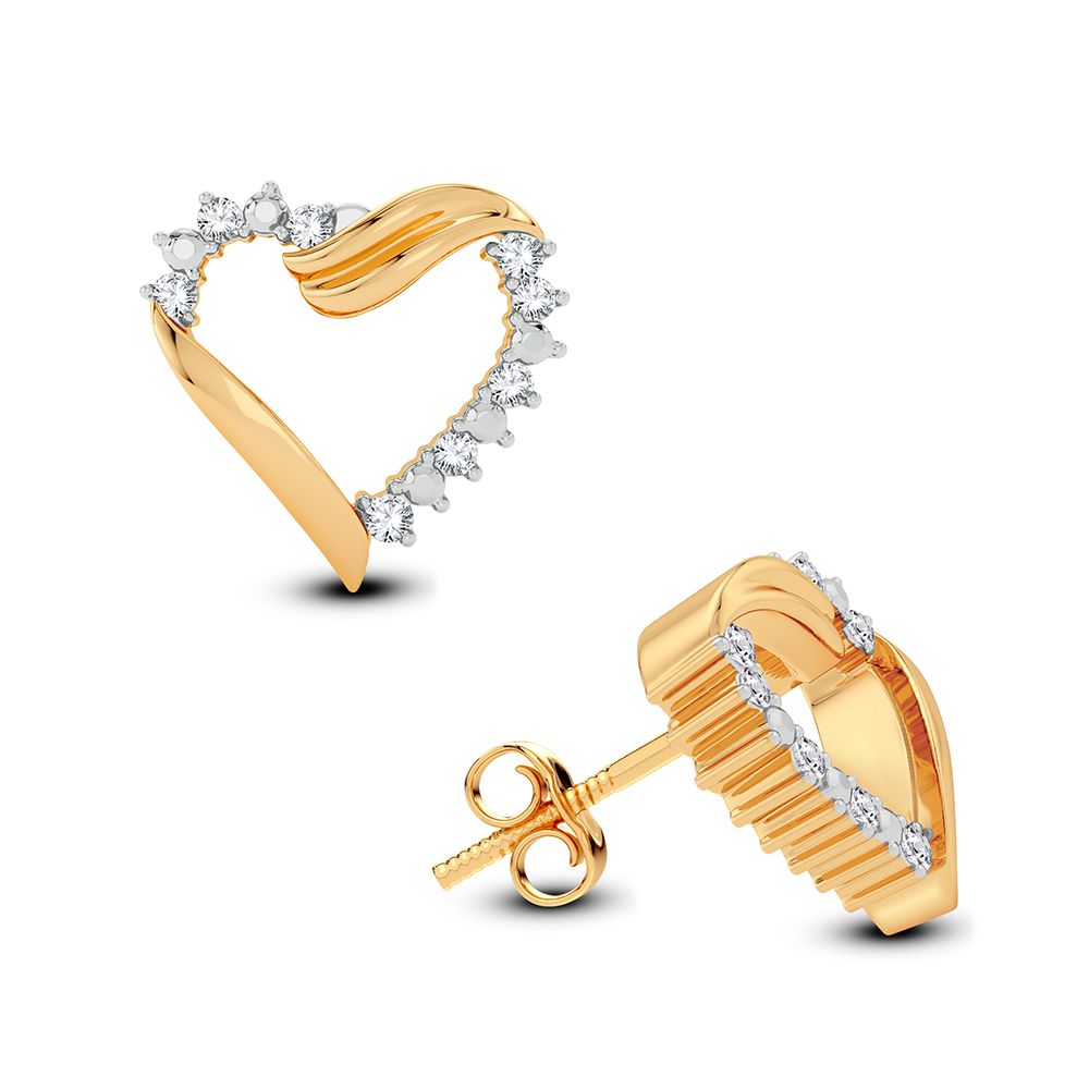 10k Yellow Gold Lab Diamond Stud Earrings for Women