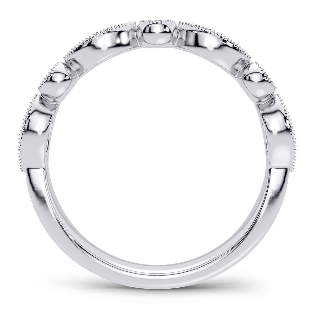 Chic 14k White Gold 0.17CT Lab Diamond Womens Fashion Band