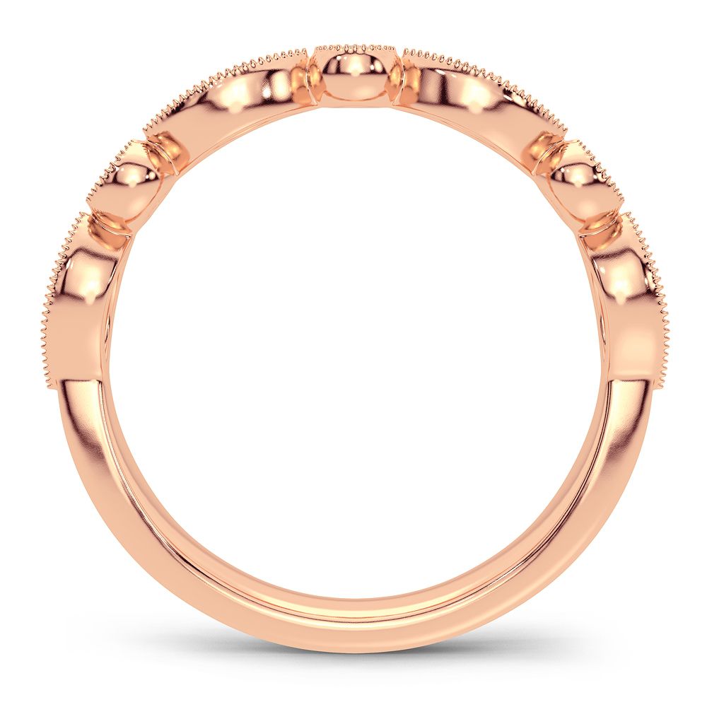 Delicate 14k Rose Gold Lab Diamond Womens Band