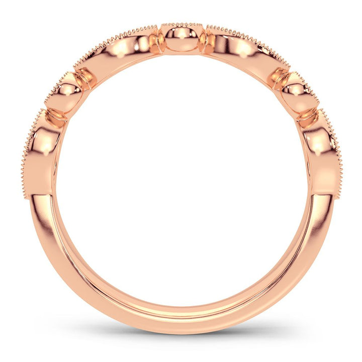 Delicate 14k Rose Gold Lab Diamond Womens Band