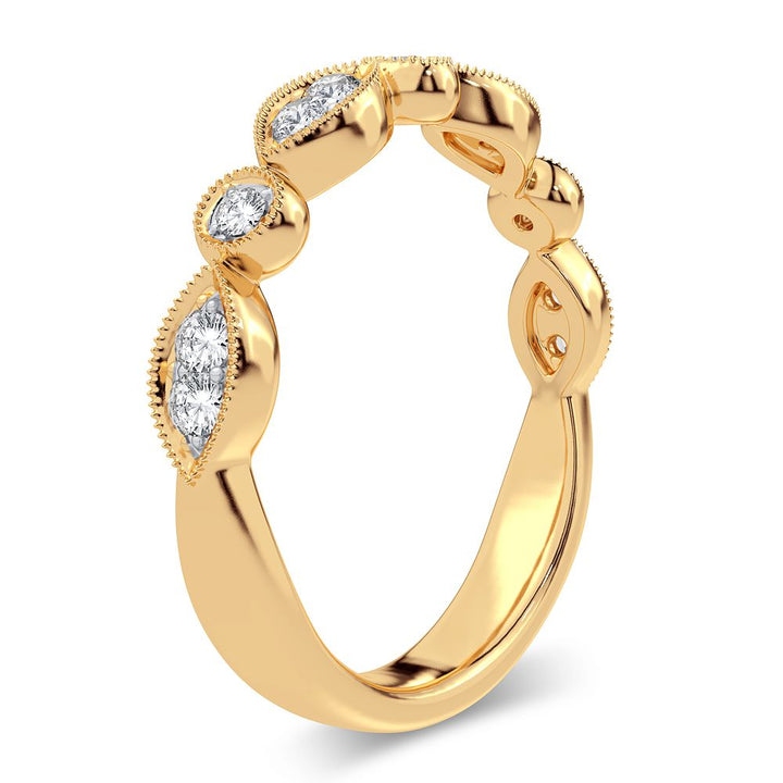 Chic 14K Yellow Gold 0.17CT Lab Diamond Womens Band