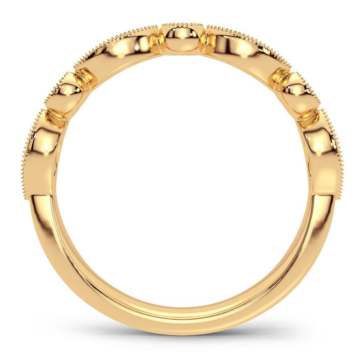 Chic 14K Yellow Gold 0.17CT Lab Diamond Womens Band