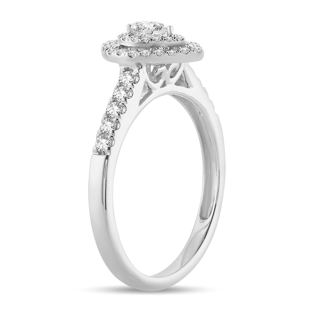 Timeless 14k White Gold Lab Diamond Engagement Ring (0.51CT)