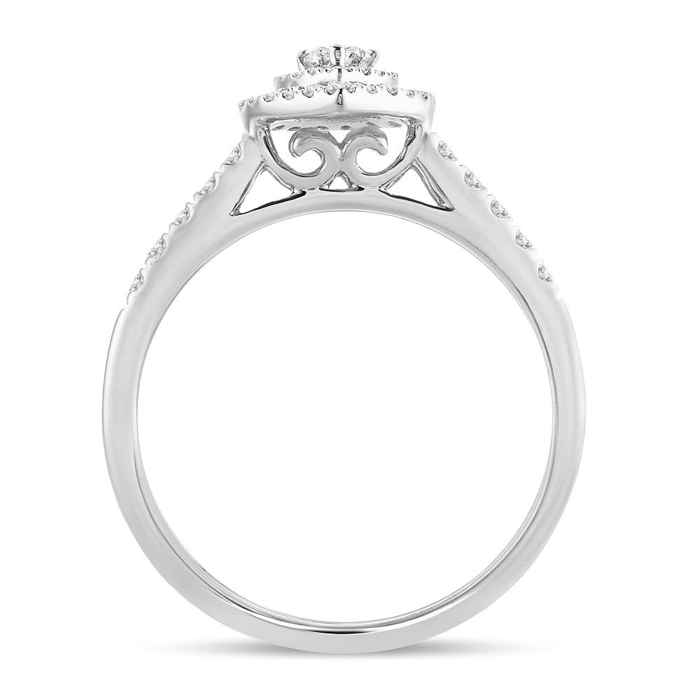 Timeless 14k White Gold Lab Diamond Engagement Ring (0.51CT)