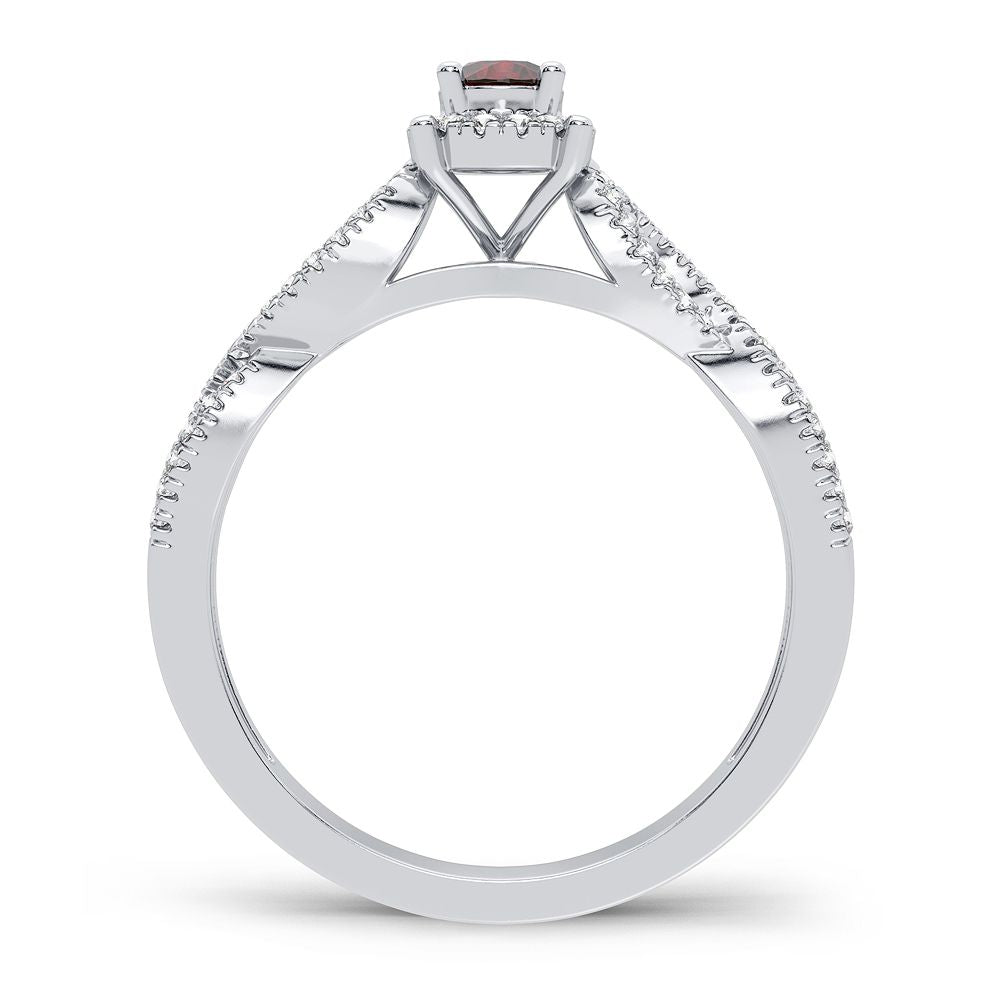 14K 0.12CT Diamond Ruby Ring