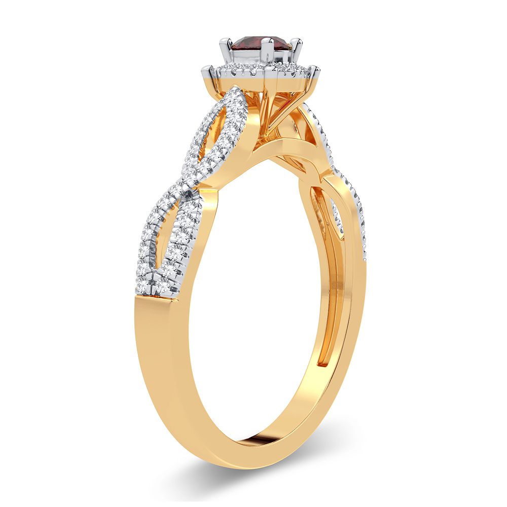 14K 0.12CT Diamond Ruby Ring