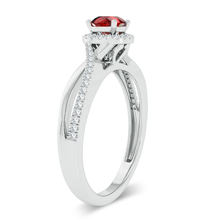 14K 0.10ct Diamond Ruby Ring