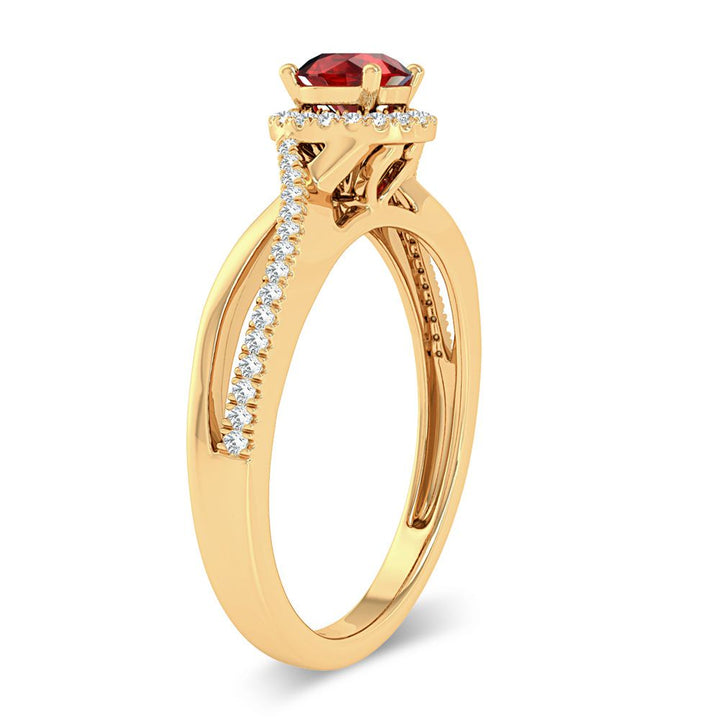 14K 0.10ct Diamond Ruby Ring