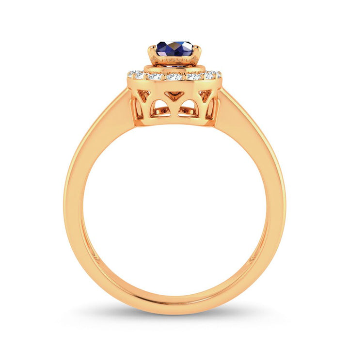 14K 0.15ct Diamond Sapphire Ring