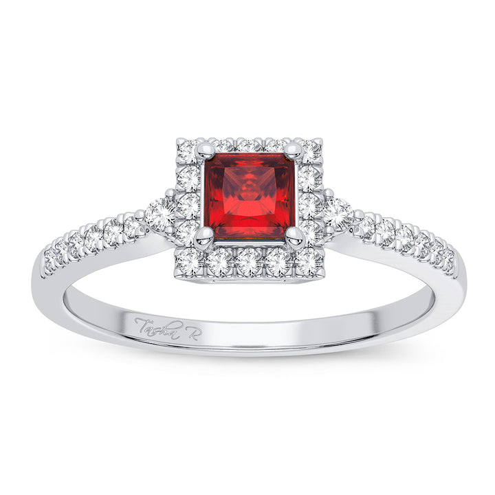 10K 0.14ct Diamond Ruby Ring with Diamonds