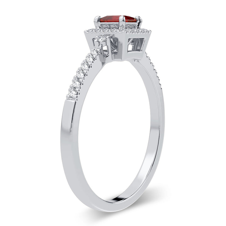 10K 0.14ct Diamond Ruby Ring with Diamonds