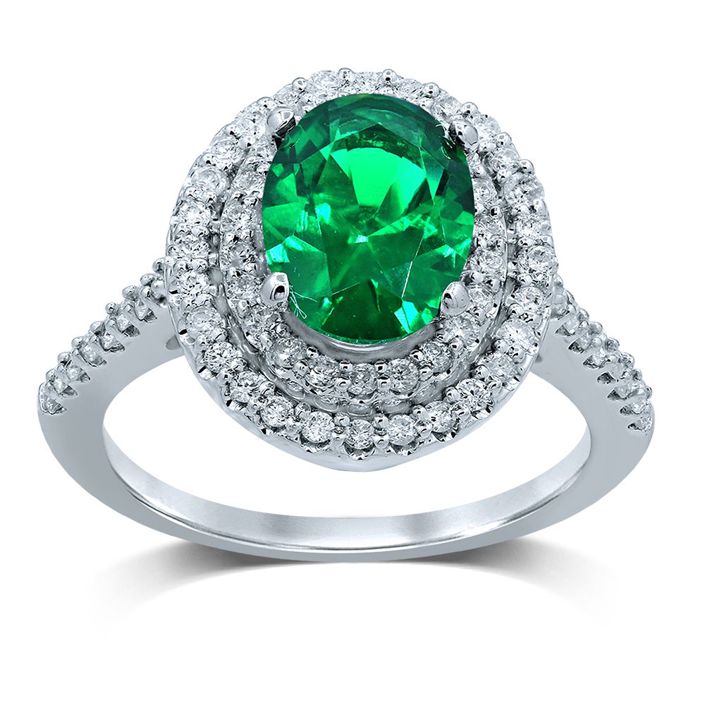 14K 0.50CT  Diamond  Emerald Ring