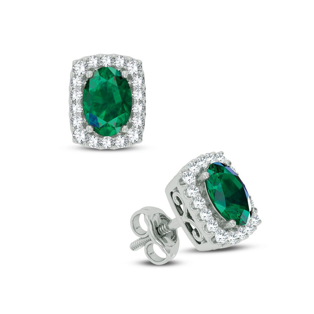 14K White Gold Lab Diamond Earrings - Chic Everyday Sparkle