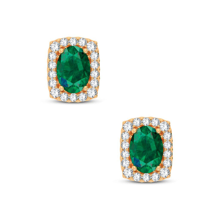 14K Yellow Gold Lab-Grown Diamond Womens Stud Earrings