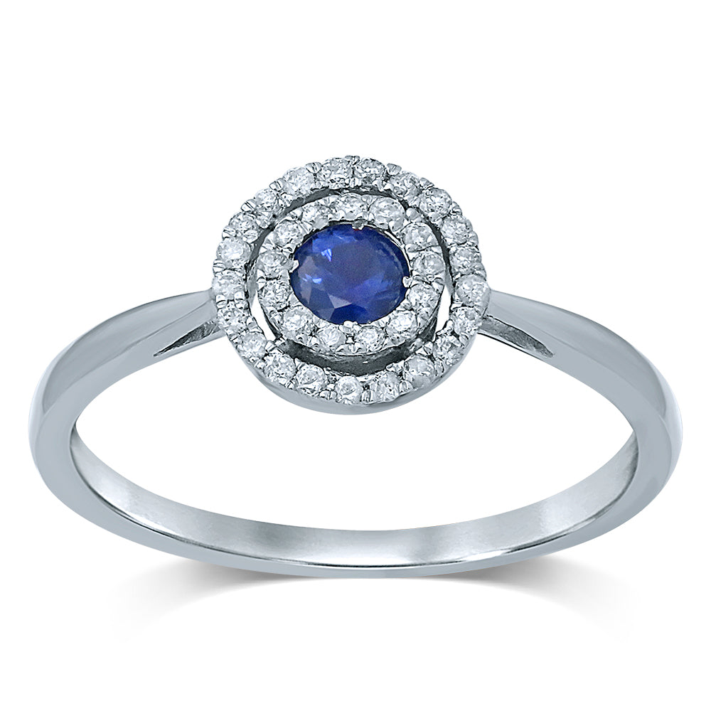 14K  0.14CTDiamond  SAPPHIRE  RING