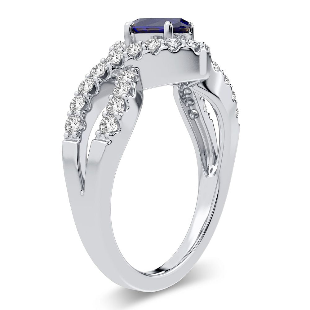 14K 0.50CT Diamond Sapphire Ring