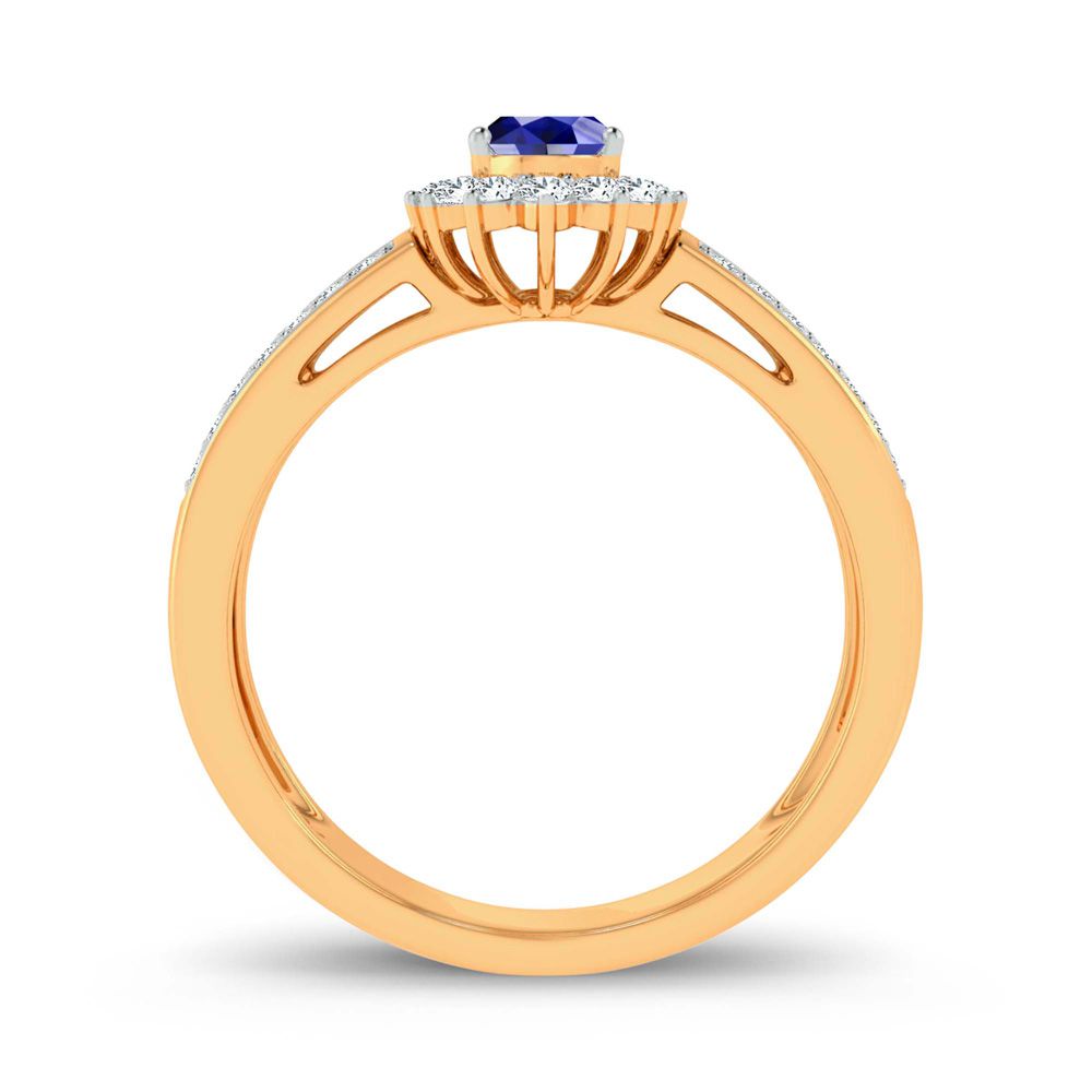 14K 0.25ct  Diamond  Sapphire  Ring