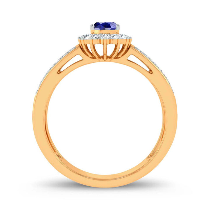 14K 0.25ct  Diamond  Sapphire  Ring