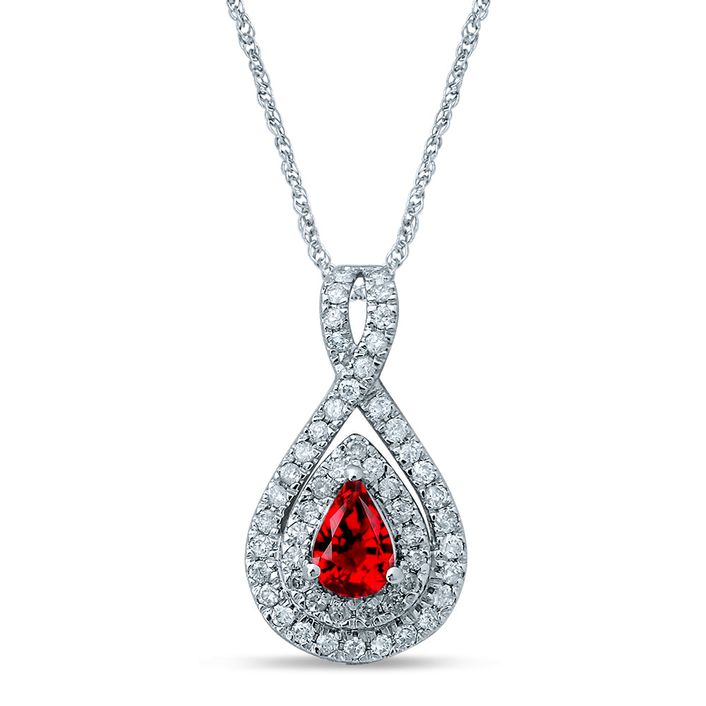 14k White Gold Lab-Created Diamond Pendant for Her