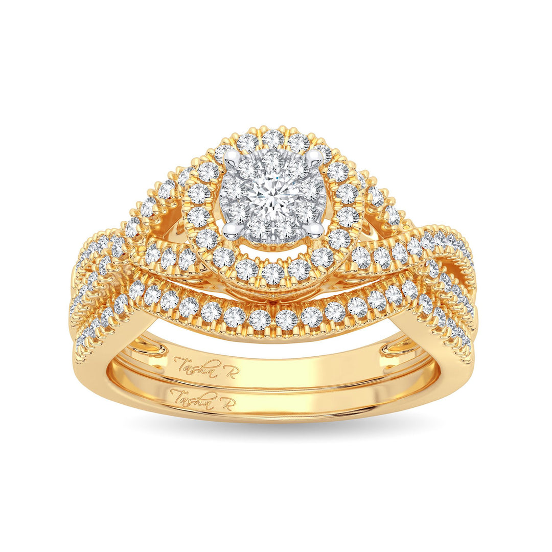 14K Yellow Gold Lab Diamond Bridal Ring - Loves Brilliance