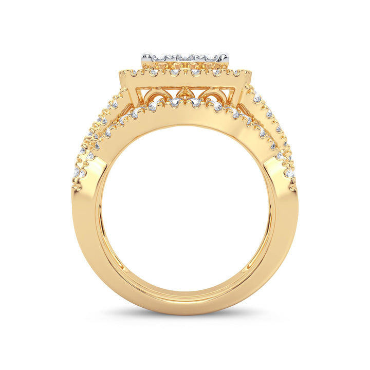 14K Yellow Gold 2CT Lab Diamond Bridal Ring Set