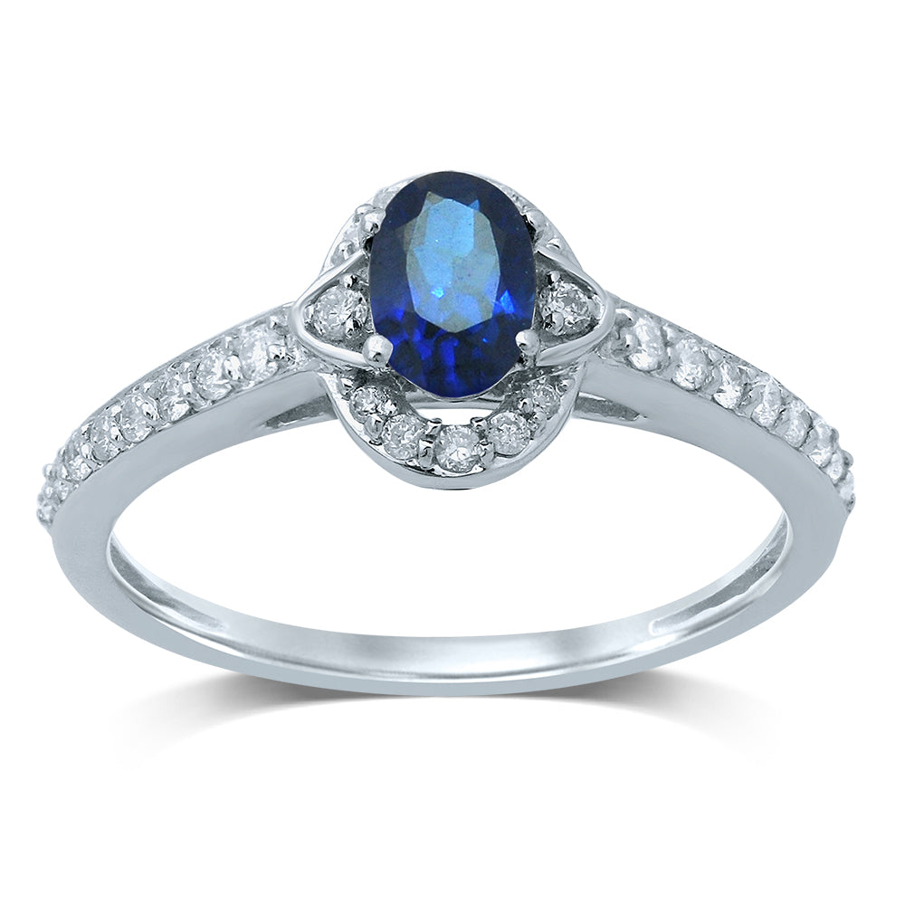 14k White Gold 0.25CT Lab Diamond Womens Cocktail Ring