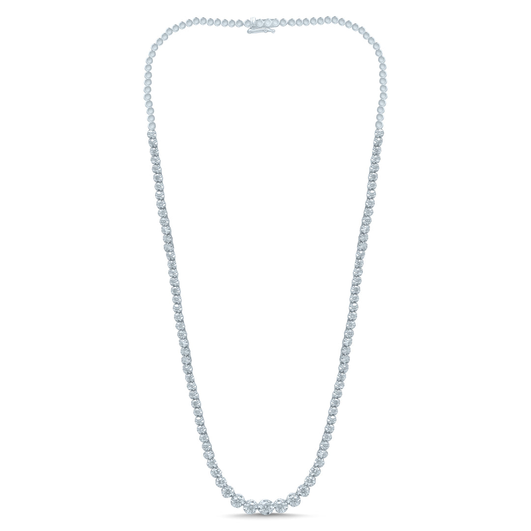 Luminous 14k White Gold 4CT Lab Diamond Solitaire Pendant