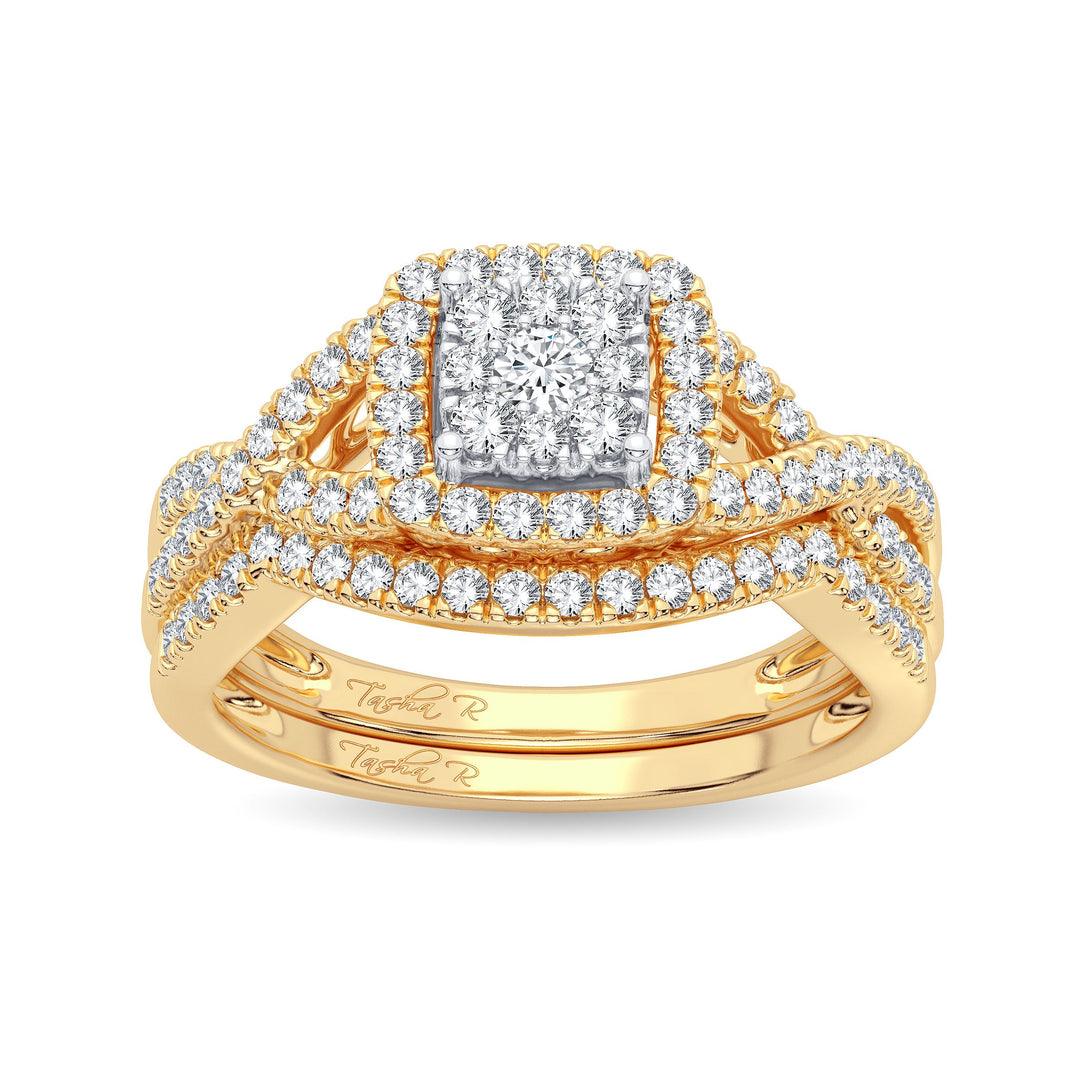 Timeless 14k Yellow Gold 0.50ct Lab Diamond Bridal Ring Set