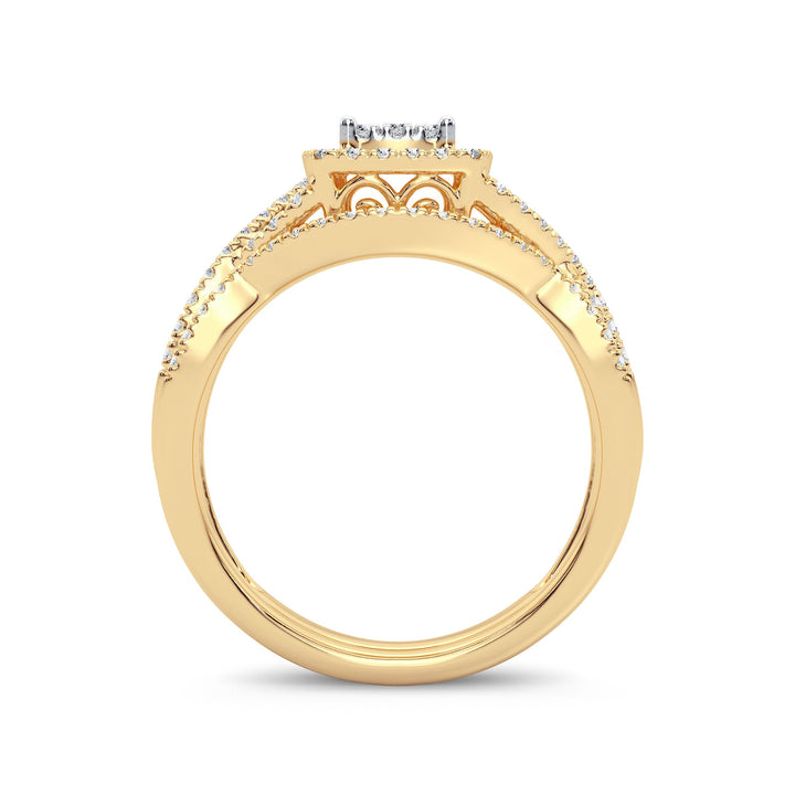 Timeless 14k Yellow Gold 0.50ct Lab Diamond Bridal Ring Set