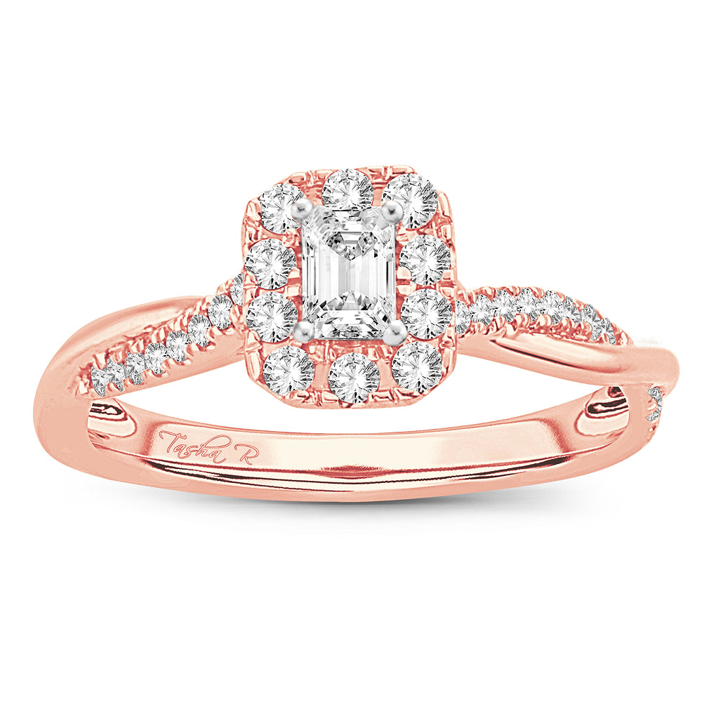 Romantic Rose Gold Lab Diamond Engagement Ring (0.5 CT)