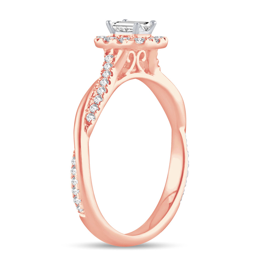 Romantic Rose Gold Lab Diamond Engagement Ring (0.5 CT)