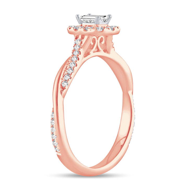 Romantic Rose Gold Lab Diamond Engagement Ring (0.5 CT)