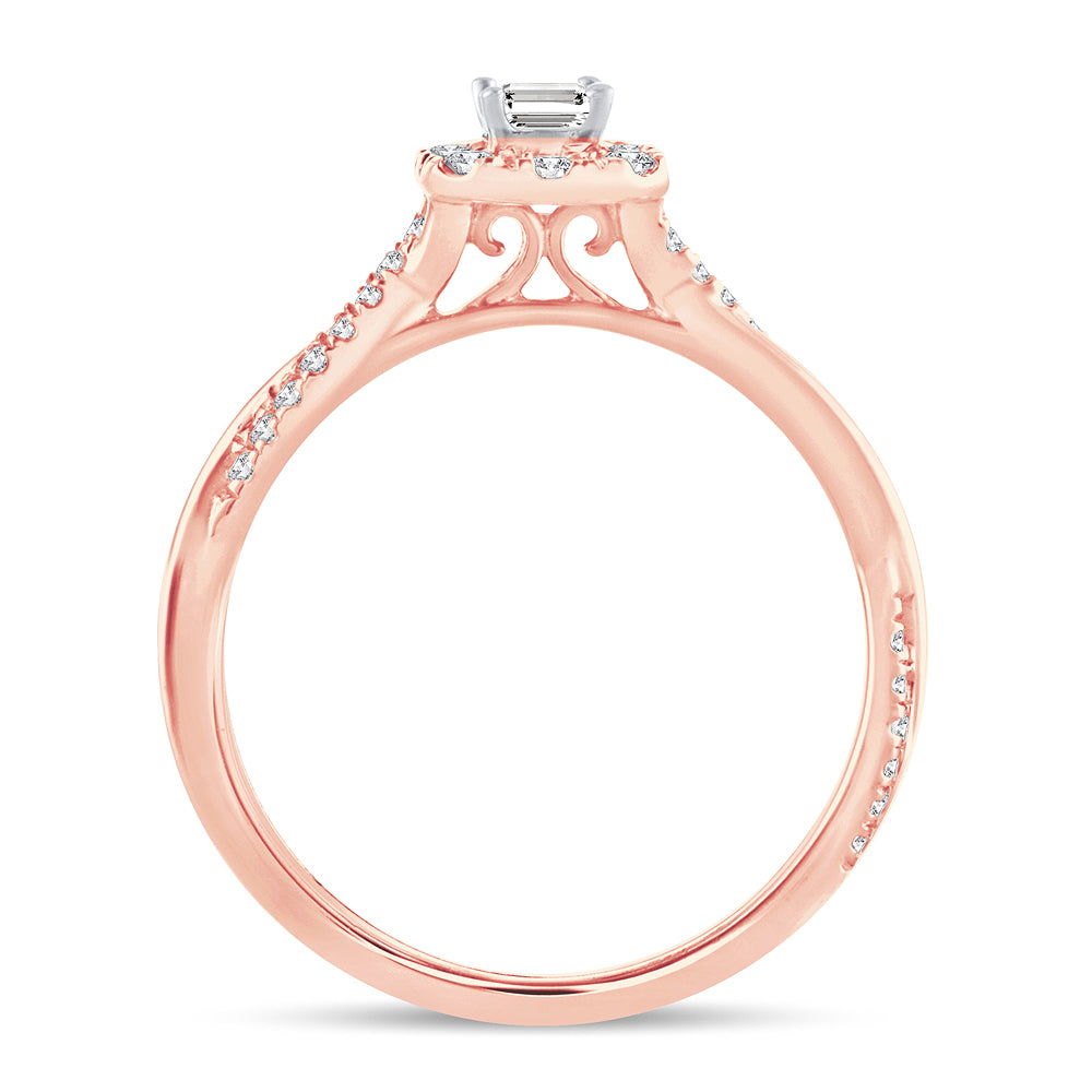 Romantic Rose Gold Lab Diamond Engagement Ring (0.5 CT)