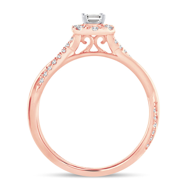 Romantic Rose Gold Lab Diamond Engagement Ring (0.5 CT)