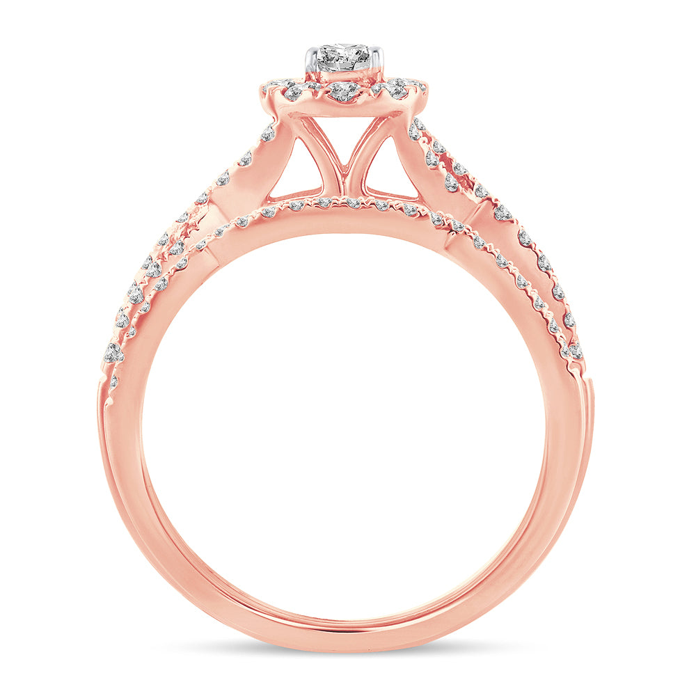 Romantic 14k Rose Gold Lab Diamond Engagement Ring (0.75CT)