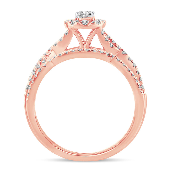 Romantic 14k Rose Gold Lab Diamond Engagement Ring (0.75CT)