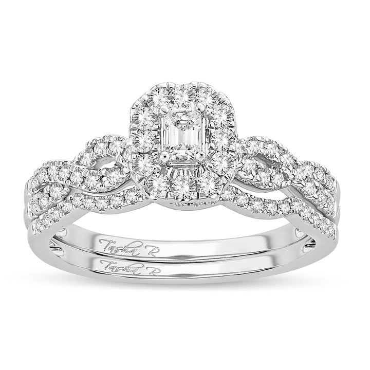 14k White Gold Lab Diamond Bridal Ring (0.60 CT Brilliance)