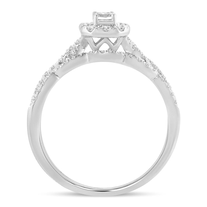 14k White Gold Lab Diamond Bridal Ring (0.60 CT Brilliance)