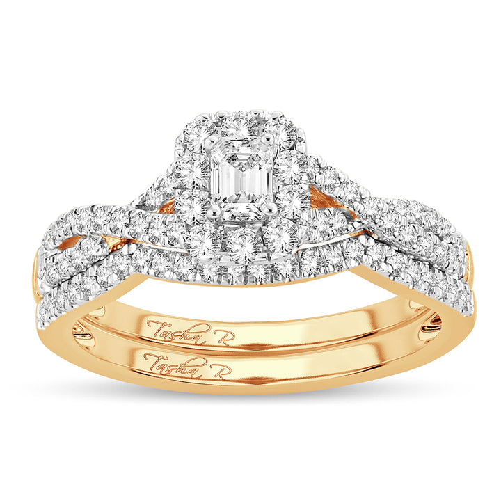 14K Yellow Gold Lab Diamond Bridal Ring (0.75CT Brilliance)