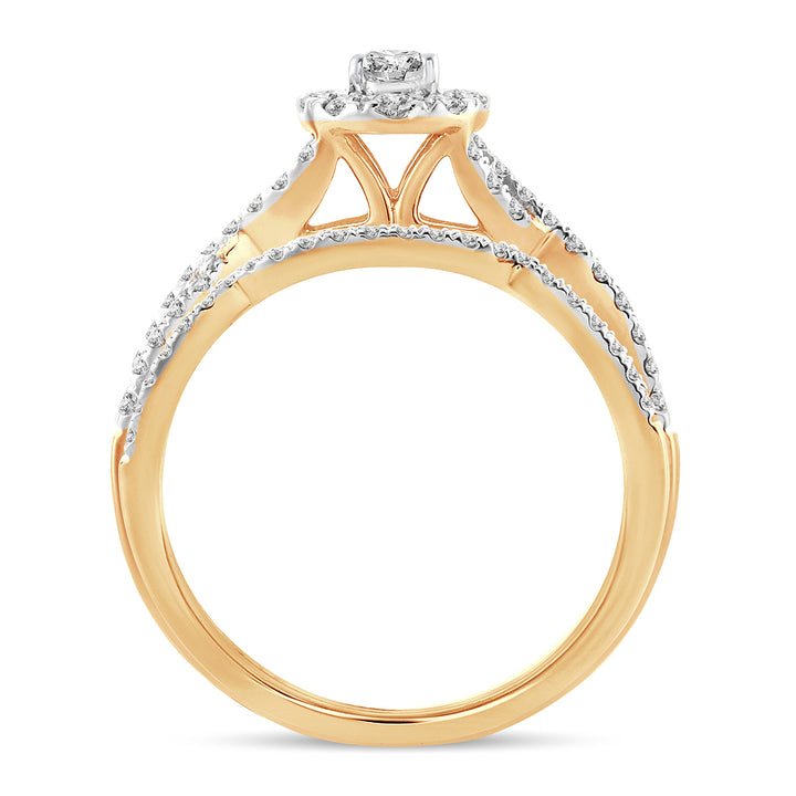 14K Yellow Gold Lab Diamond Bridal Ring - 0.75CT Elegance