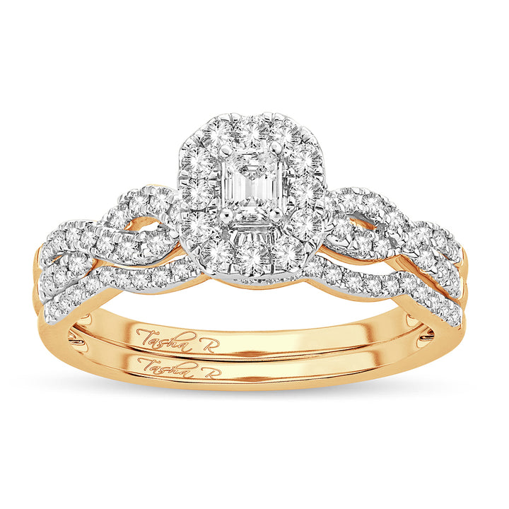 14K Yellow Gold Lab Diamond Bridal Ring (0.60CT) - Timeless Elegance
