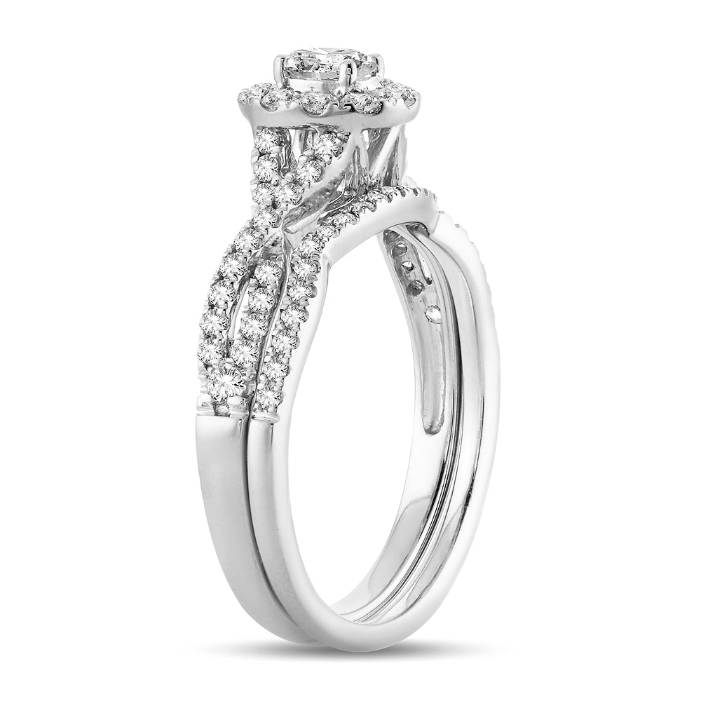 14k White Gold 0.75CT Lab Diamond Bridal Ring