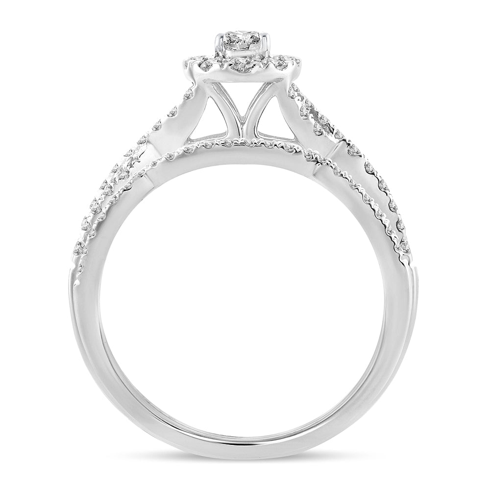 14k White Gold 0.75CT Lab Diamond Bridal Ring
