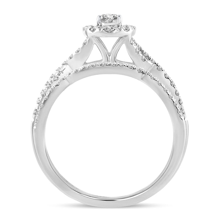 14k White Gold 0.75CT Lab Diamond Bridal Ring