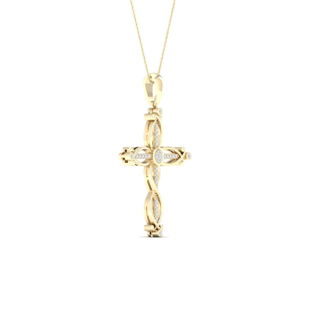10k Yellow Gold Lab Diamond Religious Pendant Charm