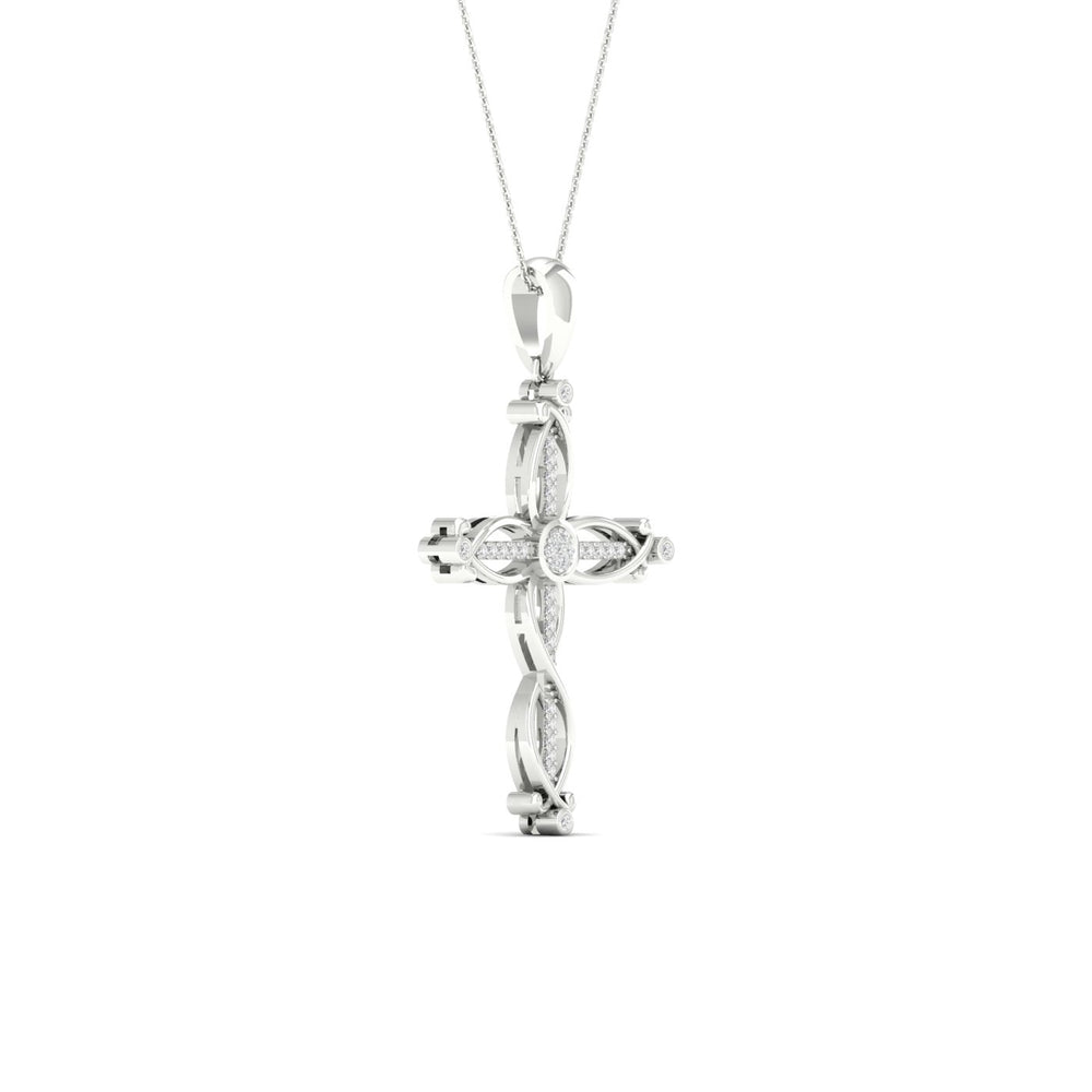 Celestial 10k White Gold 0.10CT Lab Diamond Religious Pendant