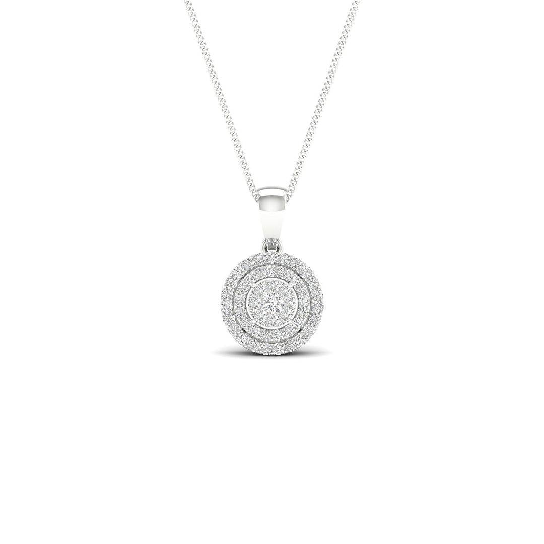 Sparkling 10k White Gold Lab Diamond Pendant Necklace