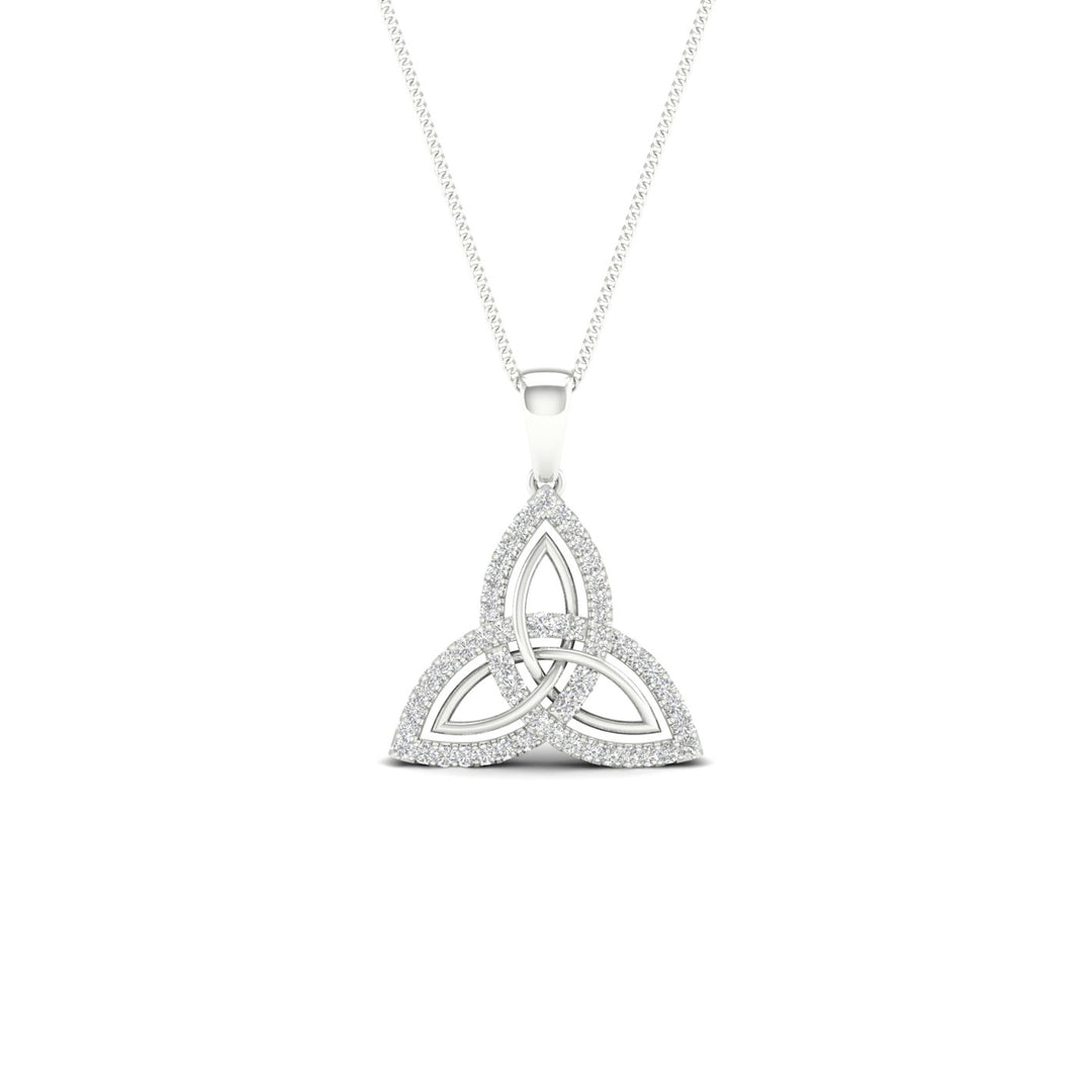 Elegant 10k White Gold 0.15CT Lab Diamond Pendant